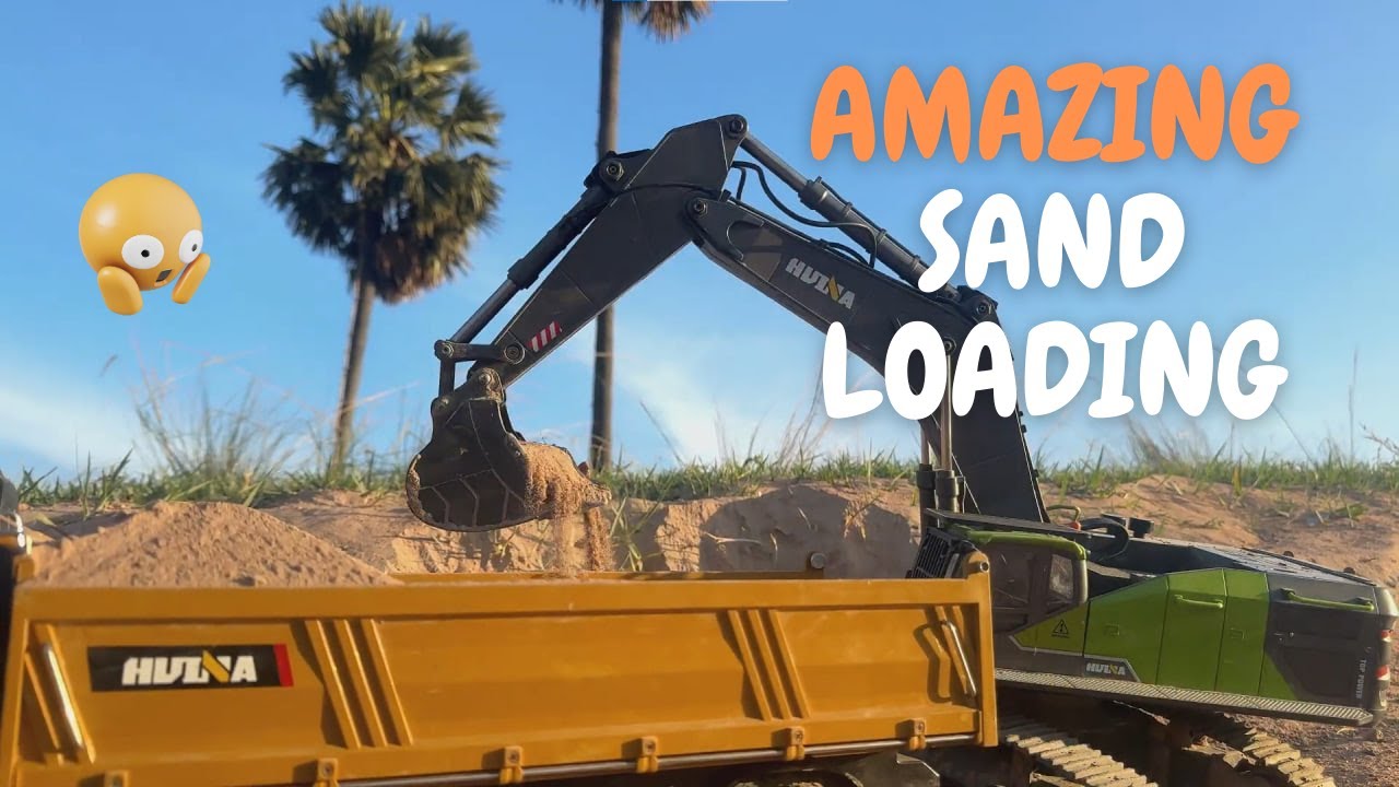 Amazing Excavator Huina 1953 Skills Loading Sand | RC Truck Lab