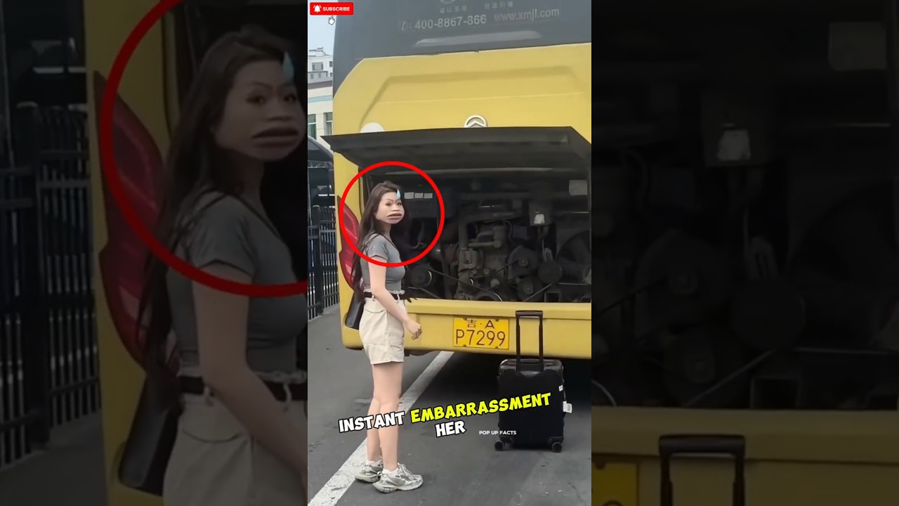 Она открыла не тот отсек в автобусе… Весь автобус рассмеялся 😳