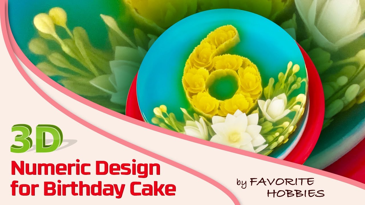 3D JELLY CAKE | 018 - NUMERIC DESIGN ON CAKE