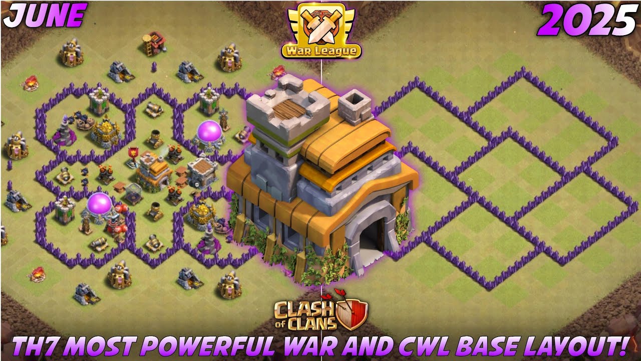 June 2025 TH7 BEST WAR & CWL BASE! 💪🏰 Unbeatable Defense Layout! Clash of Clans