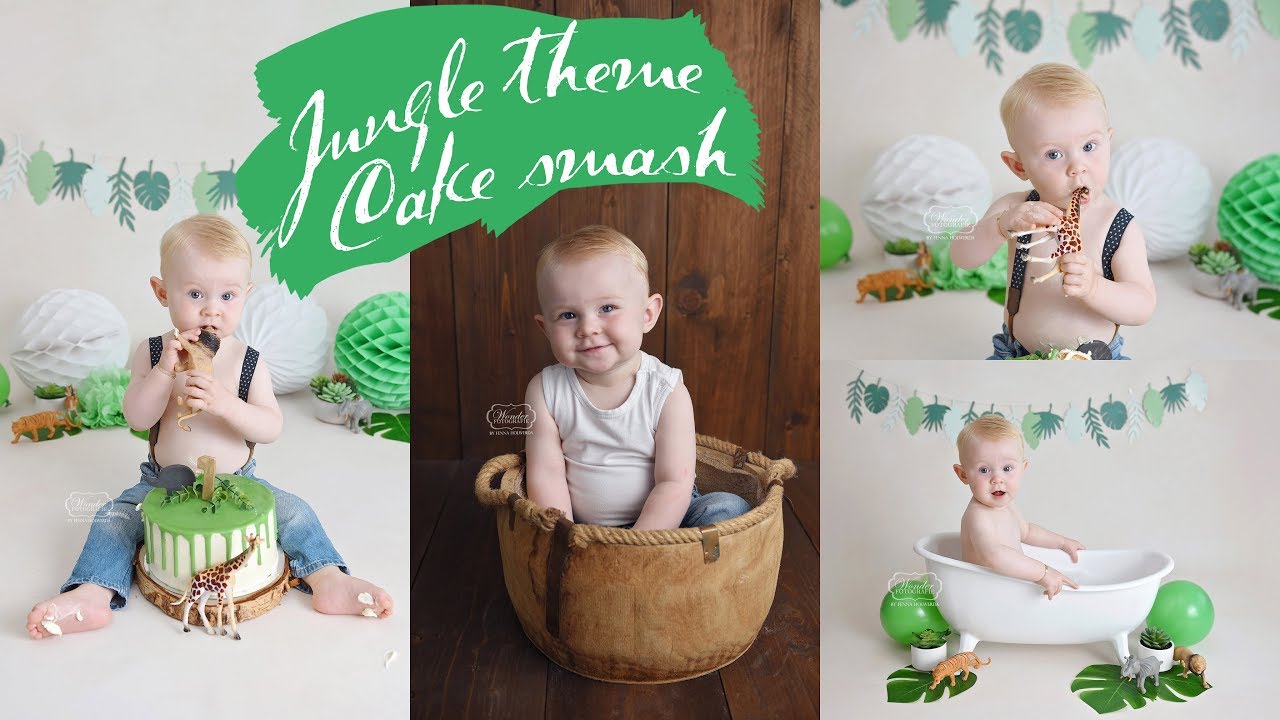 JUNGLE theme CAKE SMASH photoshoot DECOR styling BEHIND THE SCENES baby photography