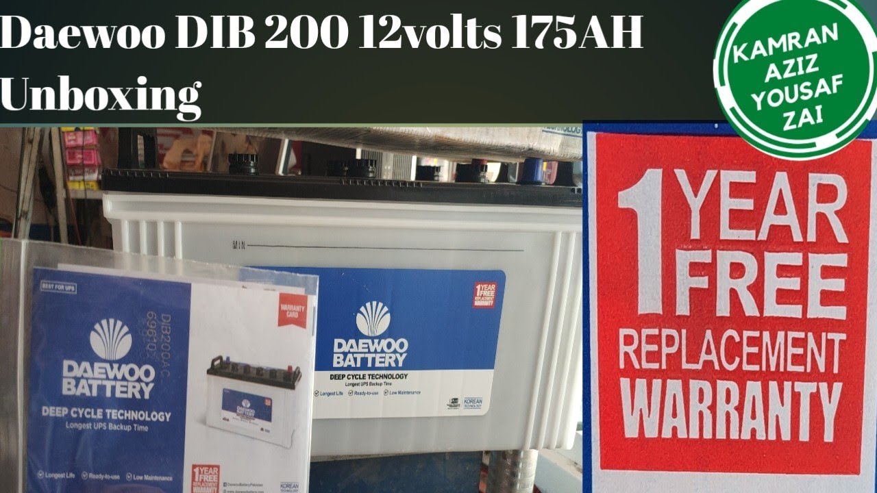 Daewoo DIB 200 12 Volts 175AH||Daewoo DIB 200||Daewoo Deepcycle Battery||Best Battery for UPS&Solar