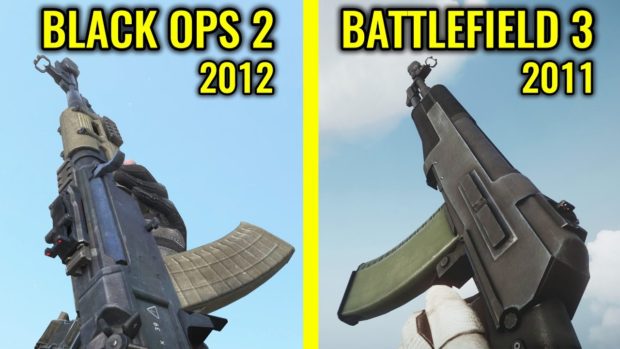 COD Black Ops 2 vs Battlefield 3 - Weapons Comparison