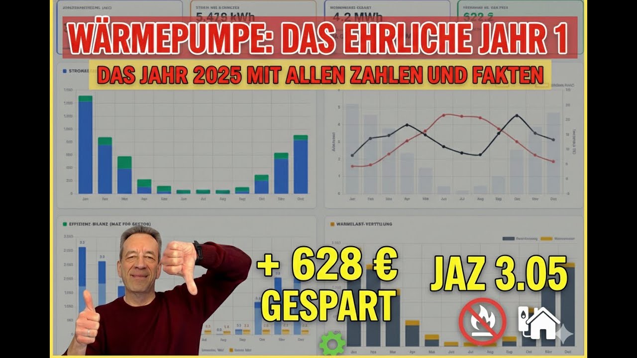 Wärmepumpe 2025: Lohnt es sich wirklich? 1 Jahr Stromkosten, Gas-Vergleich & Amortisation