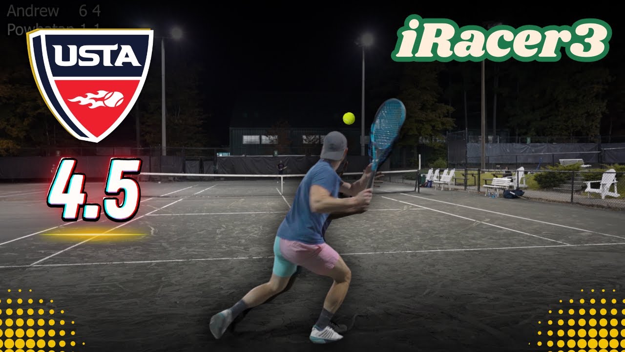 Mens 4.5 NTRP USTA Tennis match - Court Level Highlights