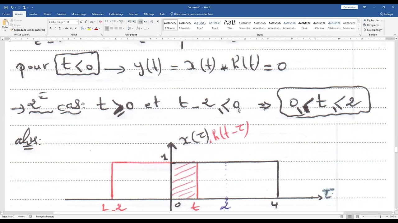 exercice avec solution sur le calcul de convolution de 2 fonctions portes TS L2S4