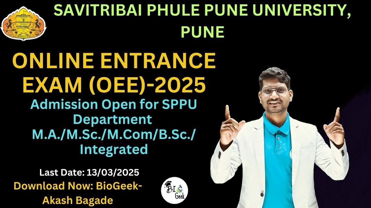SPPU Online Entrance Exam (OEE) 2025-26: PG/UG Application Date Extended! Admission Open