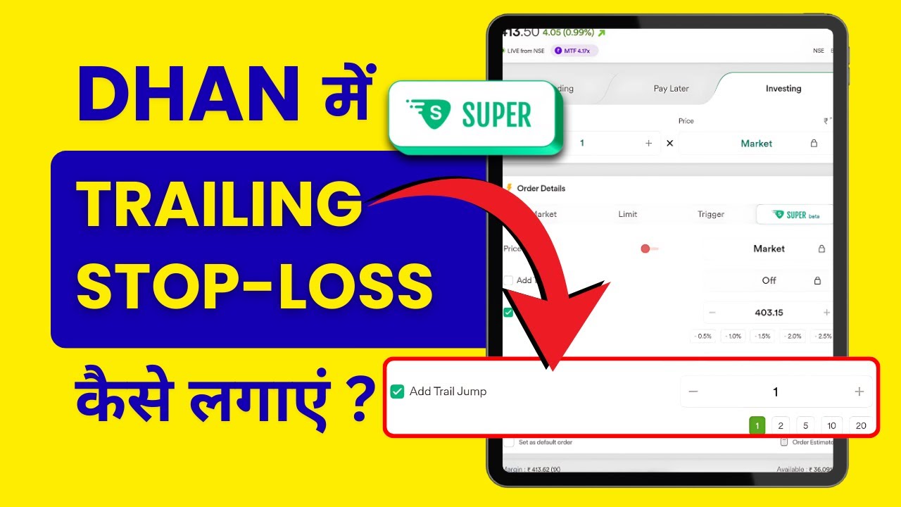 Dhan me Trailing Stop Loss Kaise Lagaye? How to put Trailing Stop Loss in Dhan App? Auto SL in Dhan