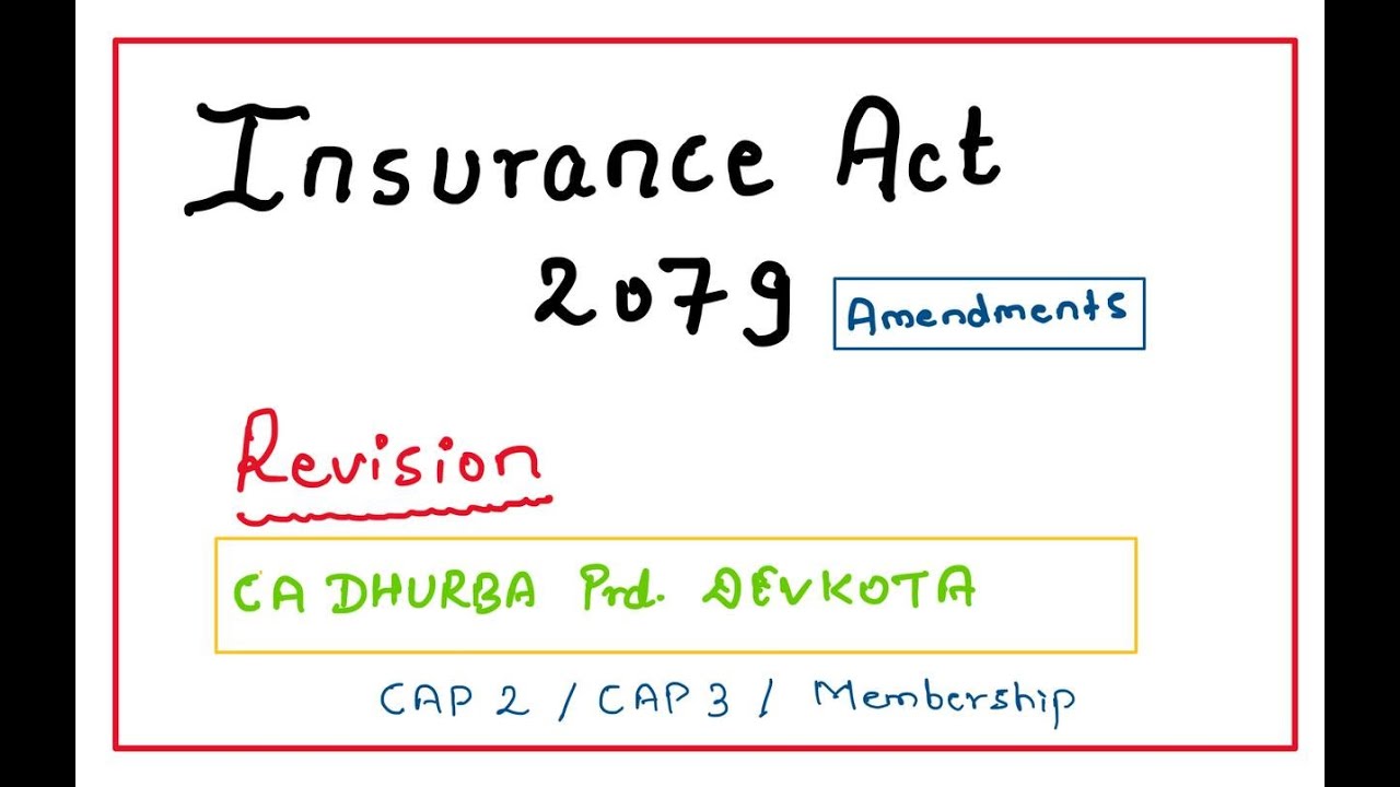 Insurance Act 2079 - Exam Revision by CA DPD- CAP II/CAP III/ Membership