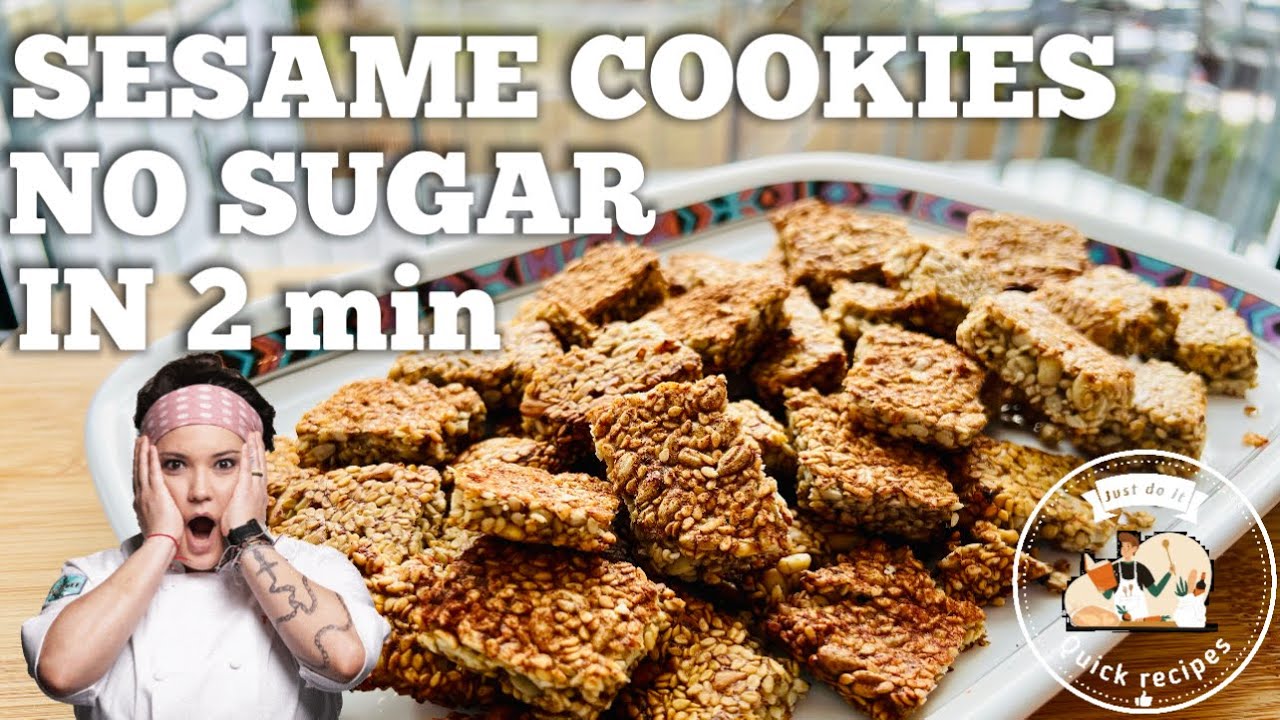 Delicious and Healthy Sesame Cookies in 2 minutes! Why didn't I know about this recipe before!