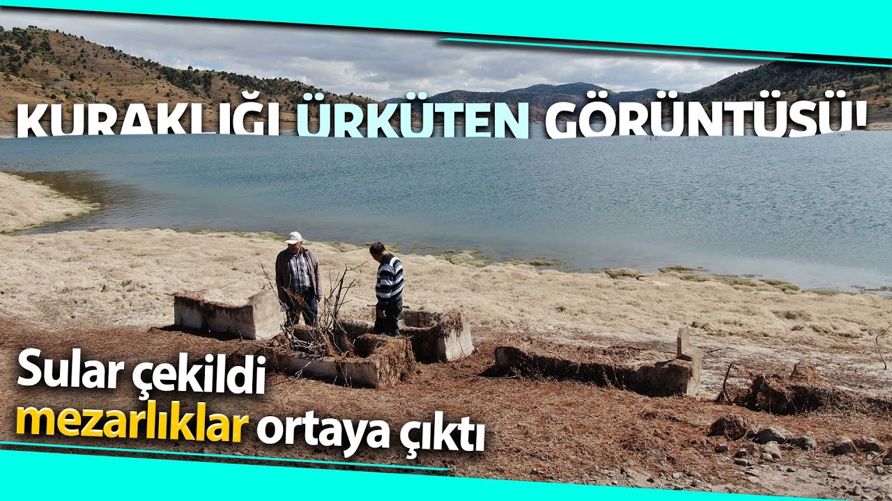 Baraj Suları Çekildi, Sular Altındaki Köy Mezarlığı Gün Yüzüne Çıktı