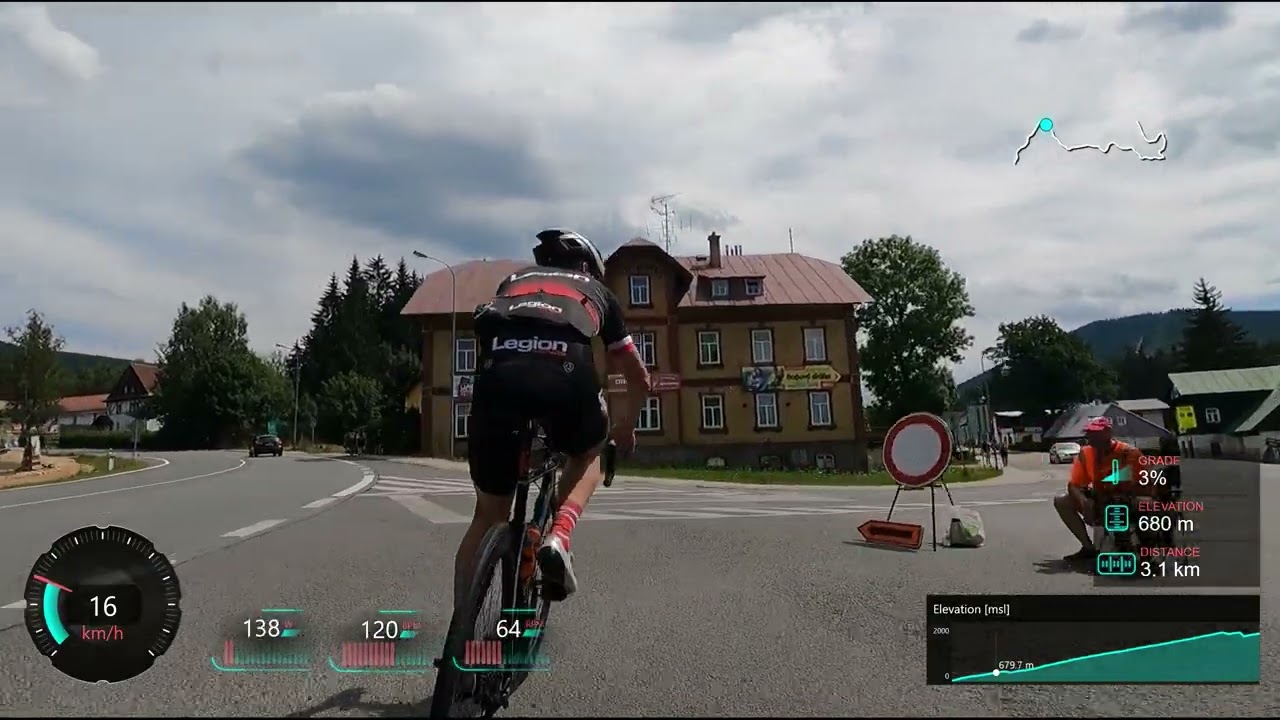 [Indoor Cycling Motivation] Road Bike Czechia Harrachov and Mumlava climb