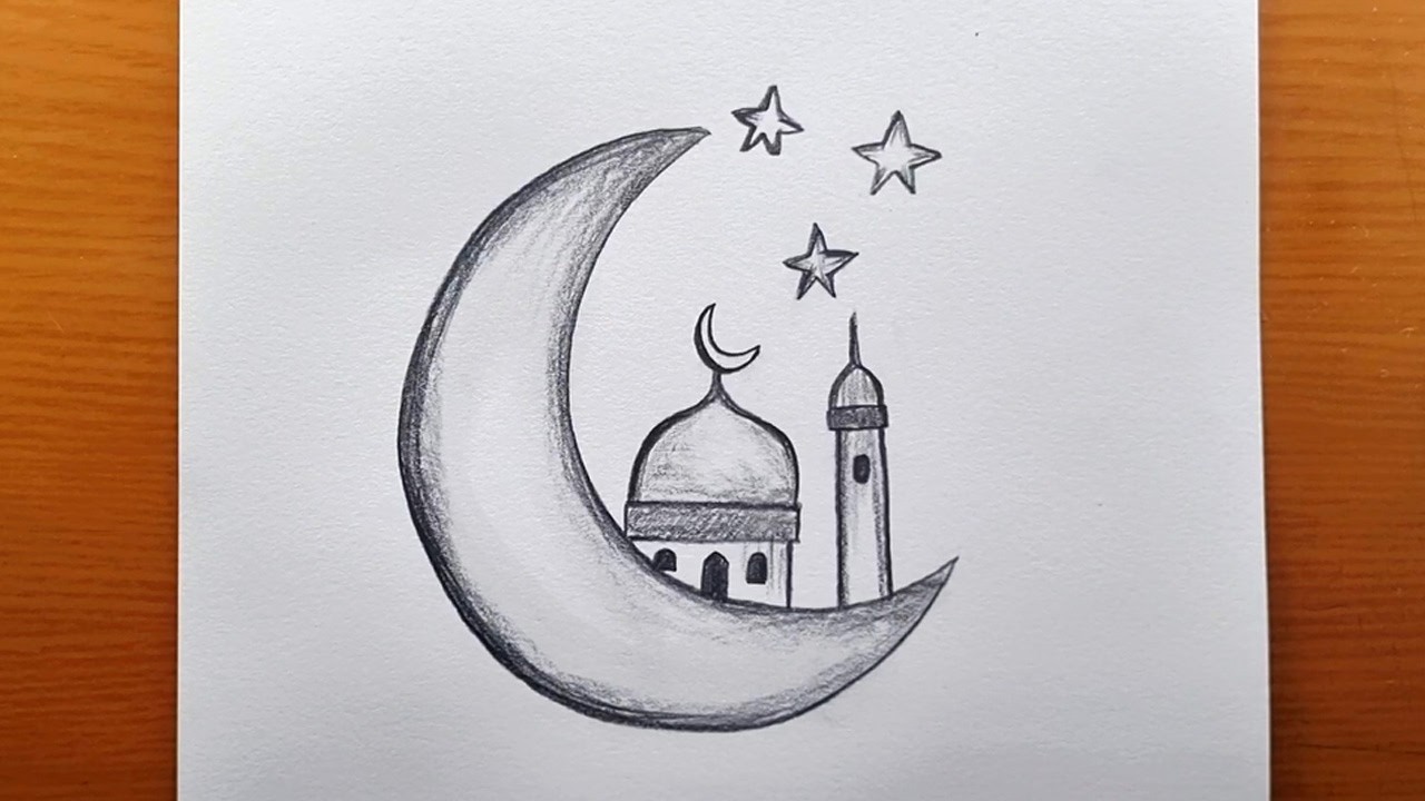 Come disegnare Ramadan Kareem passo dopo passo 🕌 Disegno di una moschea facile per principianti