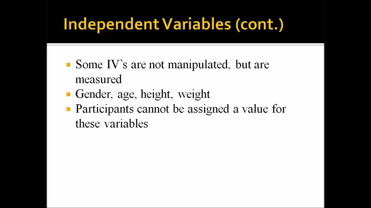 Independent and Dependent Variables and Covariates