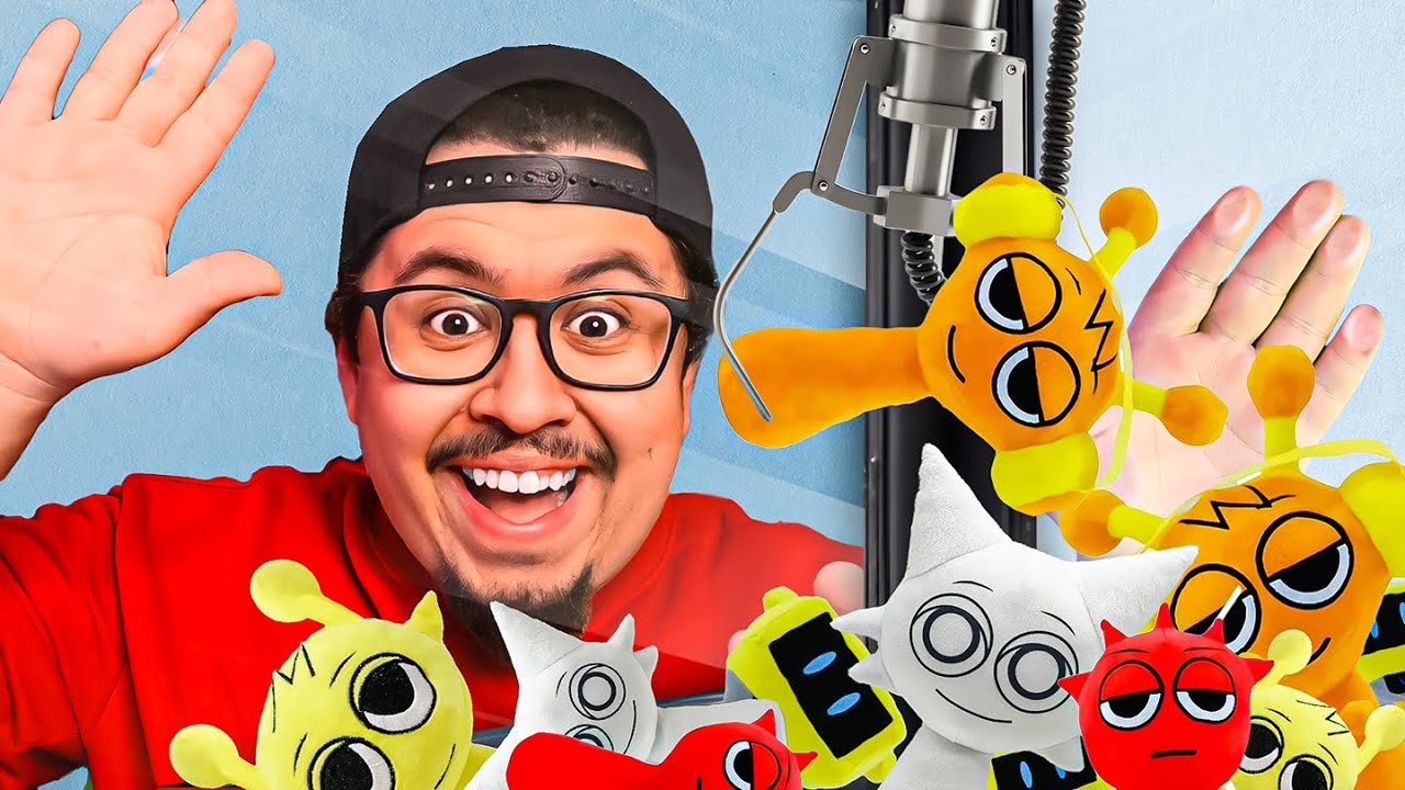 Плюшевые игрушки Sprunki ЗАСТРЯЛИ в автомате с клешнями
