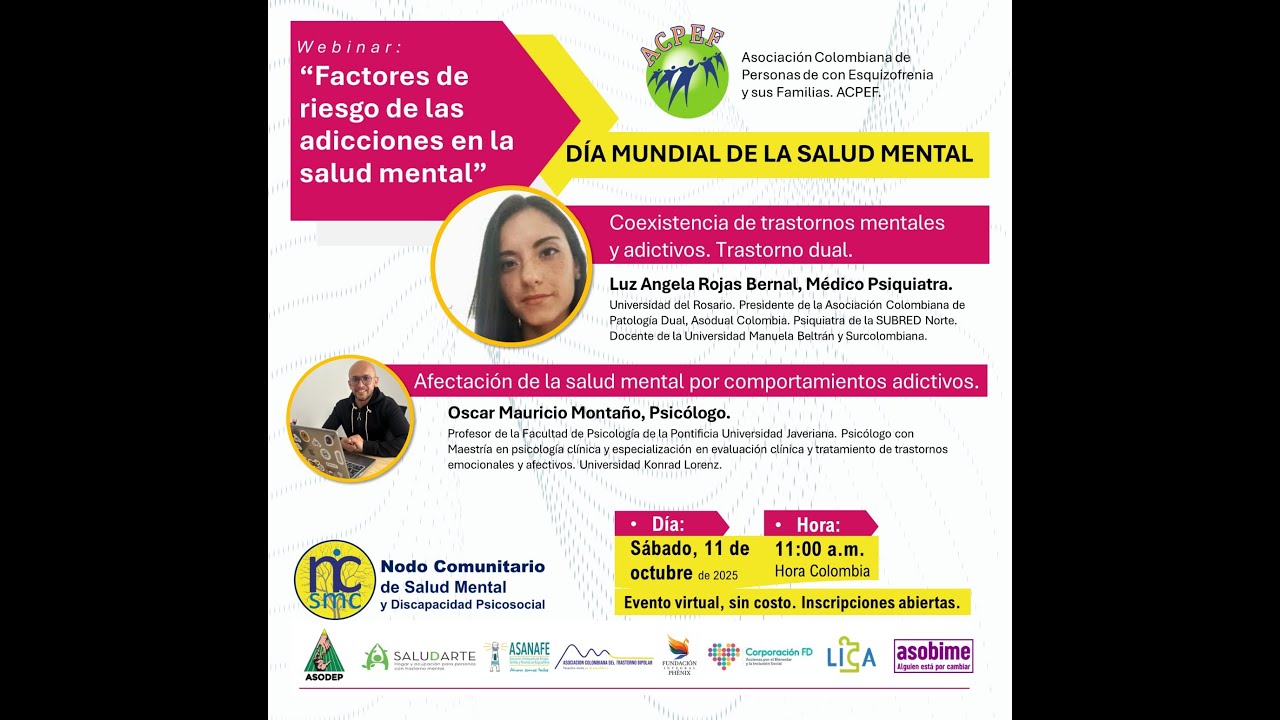 Live sobre Factores de Riesgo de las Adicciones en la Salud Mental . Día mundial de la Salud Mental.