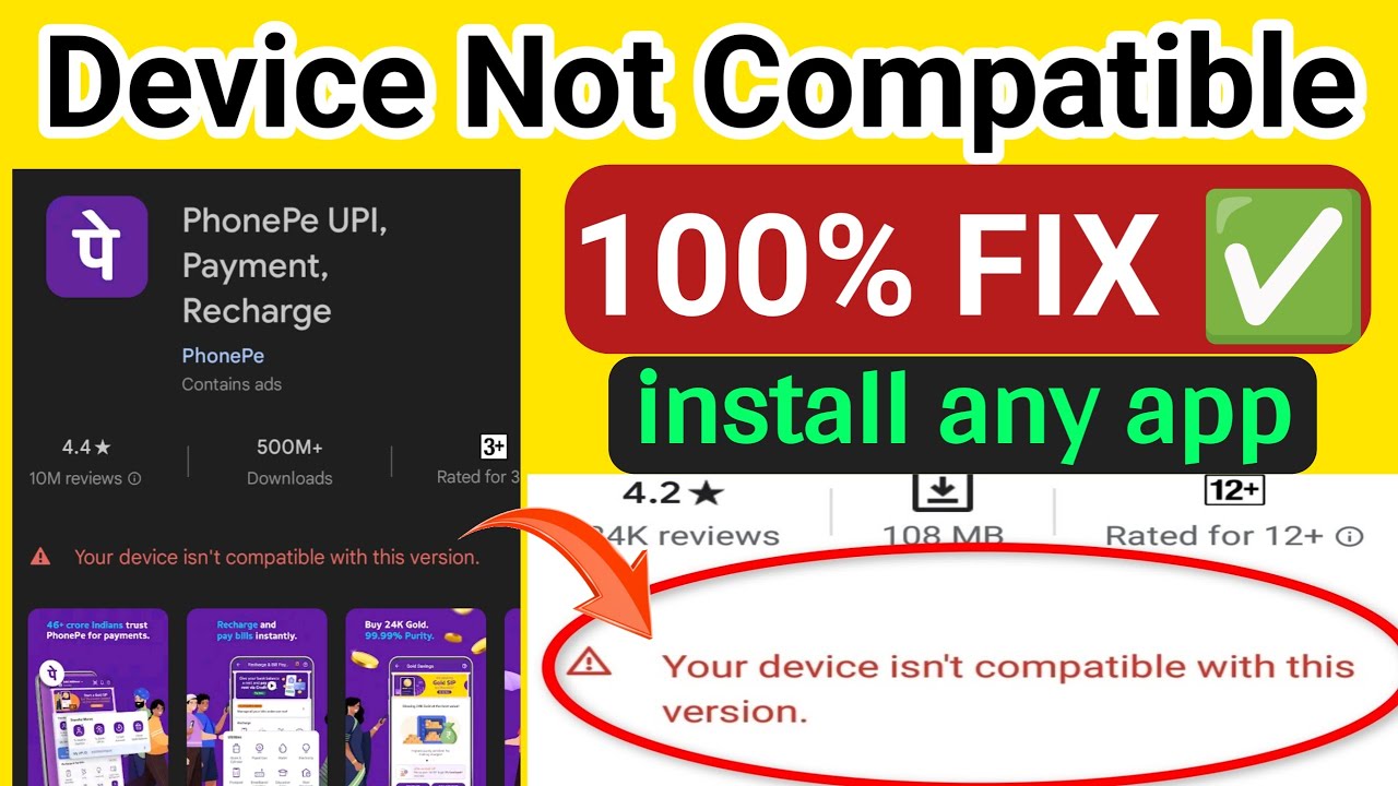 How to fix your device isn't compatible with this version android 2025| fix device is not compatible