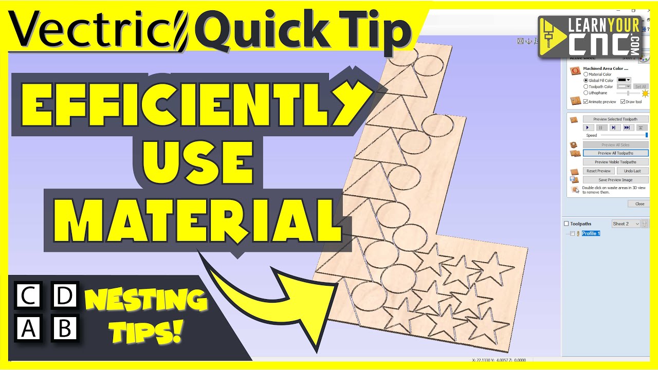 Nest Parts into Odd Shapes - Vectric VCarve, Aspire, & Cut2D Quick Tip