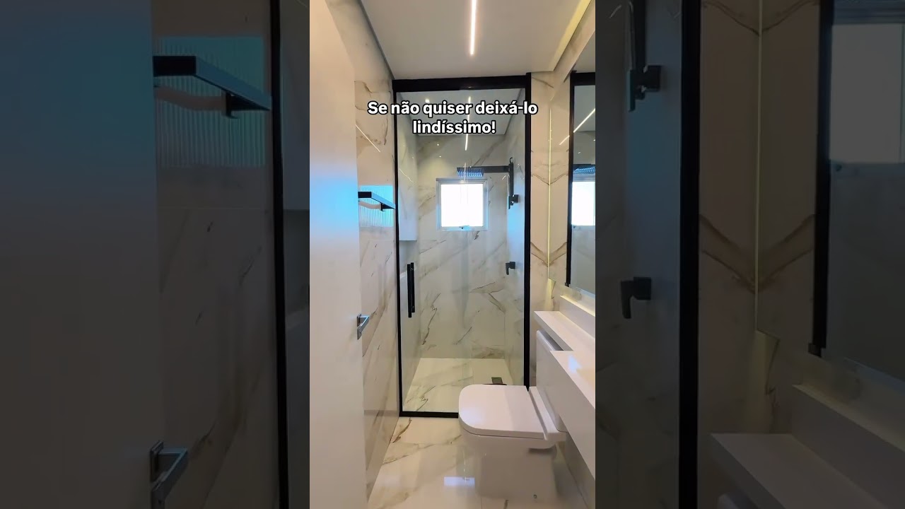 Solu&ccedil;&atilde;o #02 para banheiros. Box at&eacute; o teto. #banheiro #interiordesign
