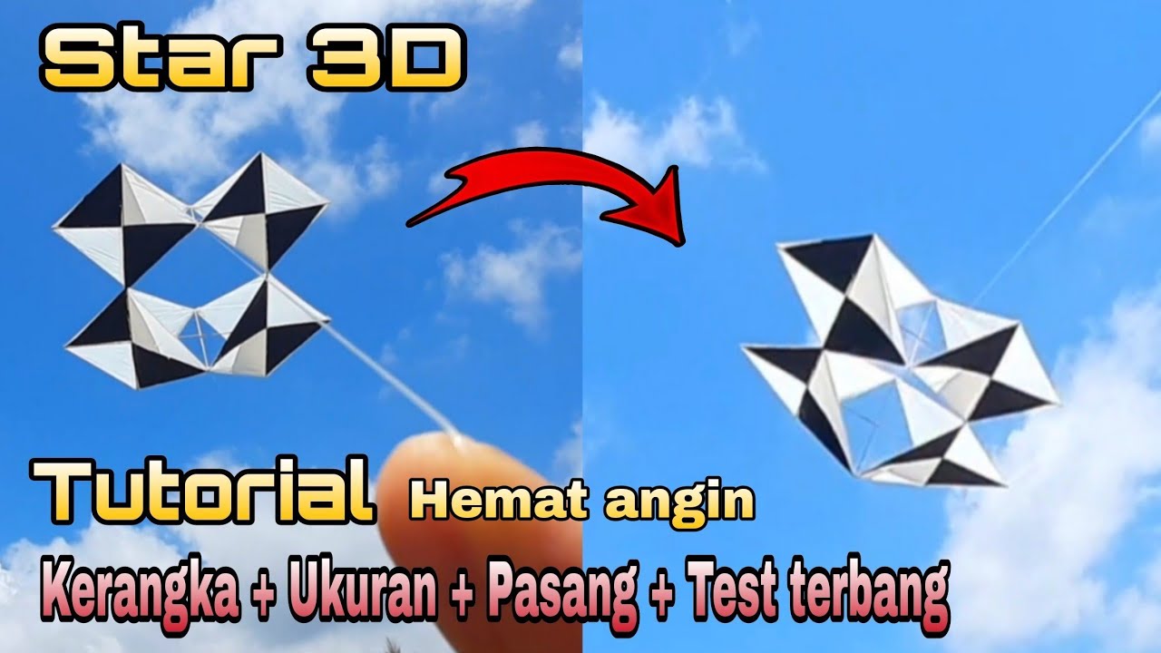 Cara membuat layangan unik dan mudah bintang 3D | 3D Star kites