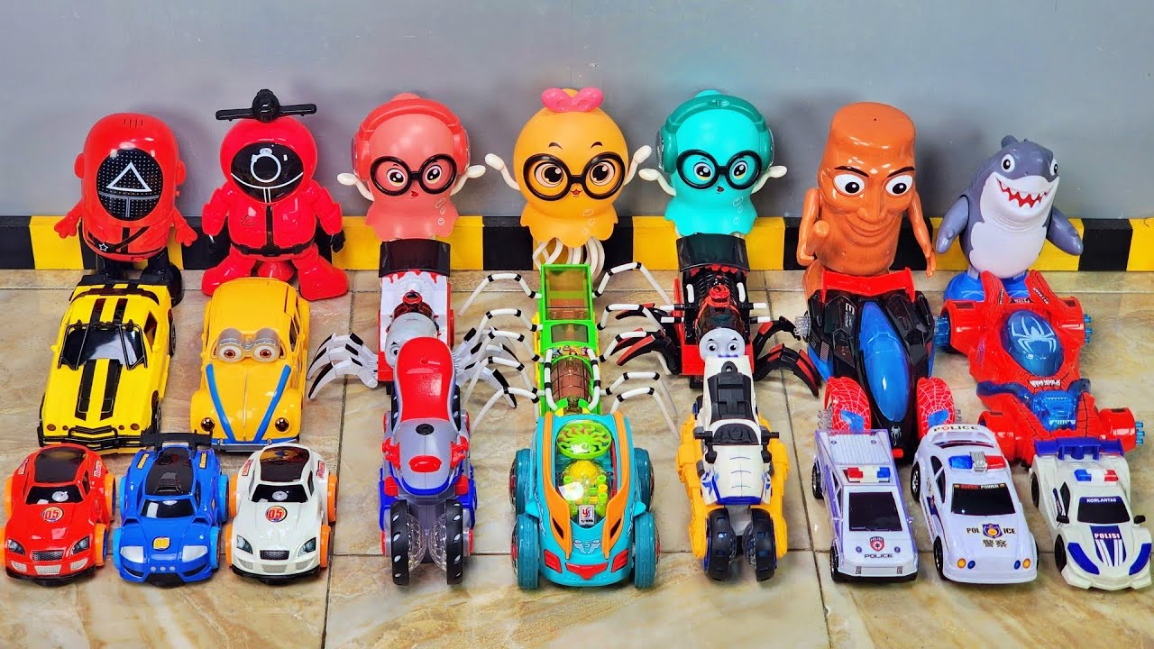 Pasukan Choo Choo Charles Berkumpul Thomas Exe Mcqueen Tayo Robot Jellyfish Robot Squidgame Car Toys