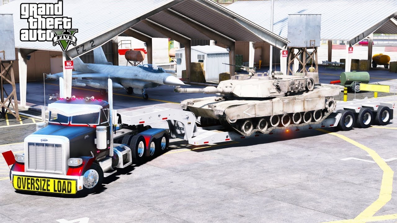 GTA 5 REAL LIFE MOD ANOTHER DAY AT WORK #49 Transporting Military M1A1 Abrams Tank To Fort Zancudo