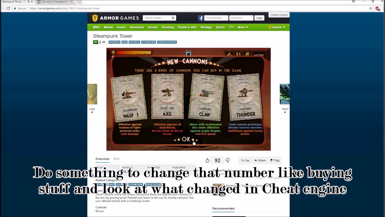 Hacking flash games with Cheat engine 6.7