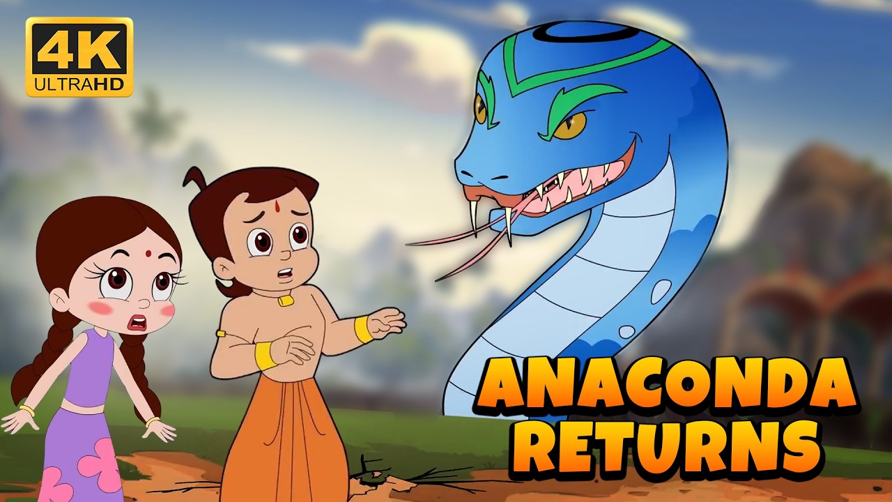 Chhota Bheem - Giant Anaconda Attack 🐍 | 4K Scary Cartoons for Kids | Adventure Videos in Hindi