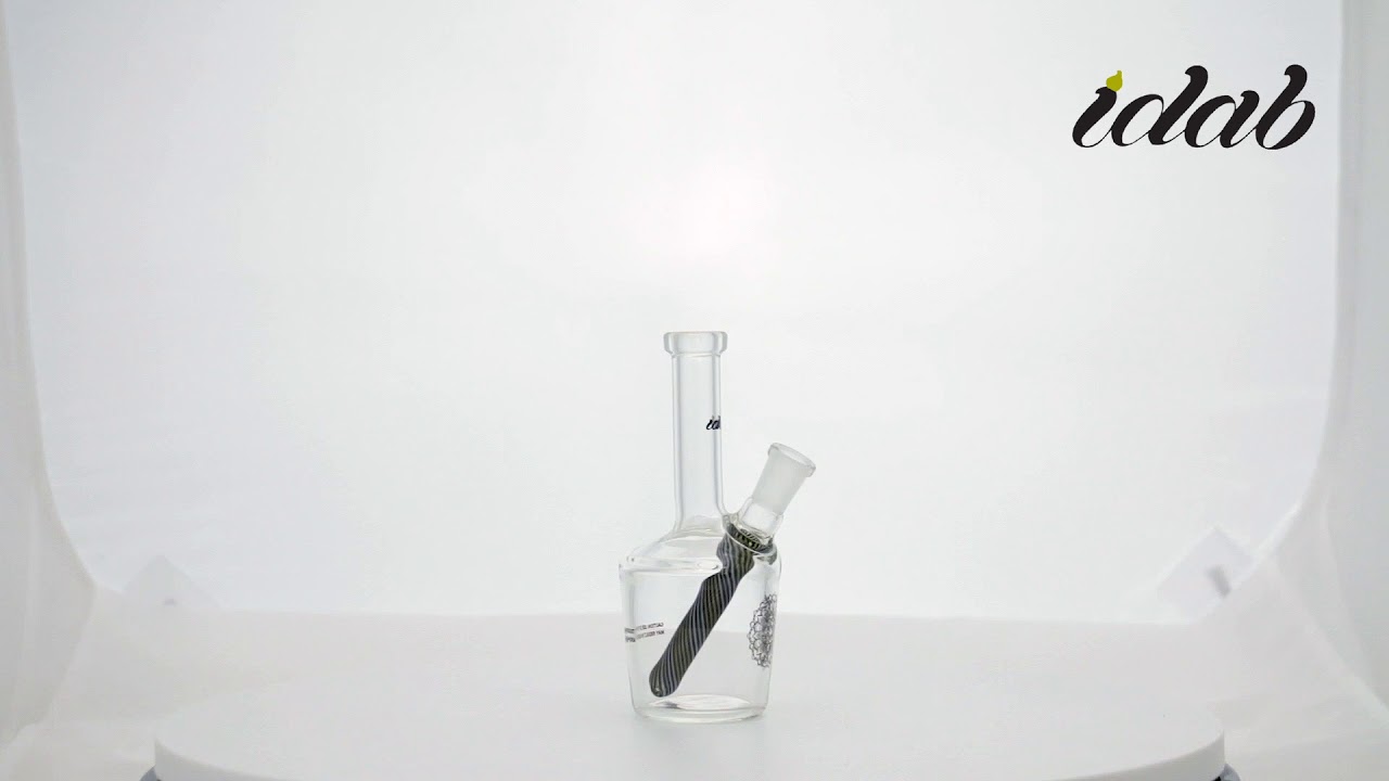 Small Yellow Jacket Worked Stem Bottle Rig 10mm Female Joint by iDab Glass
