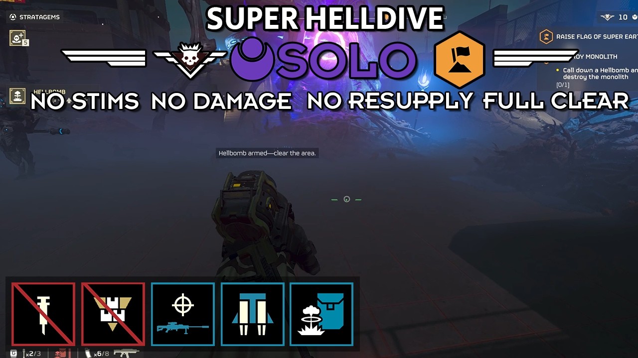 Helldivers 2 - Free Colony (Super Helldive Solo / No Stims, No Damage, No Resupply)