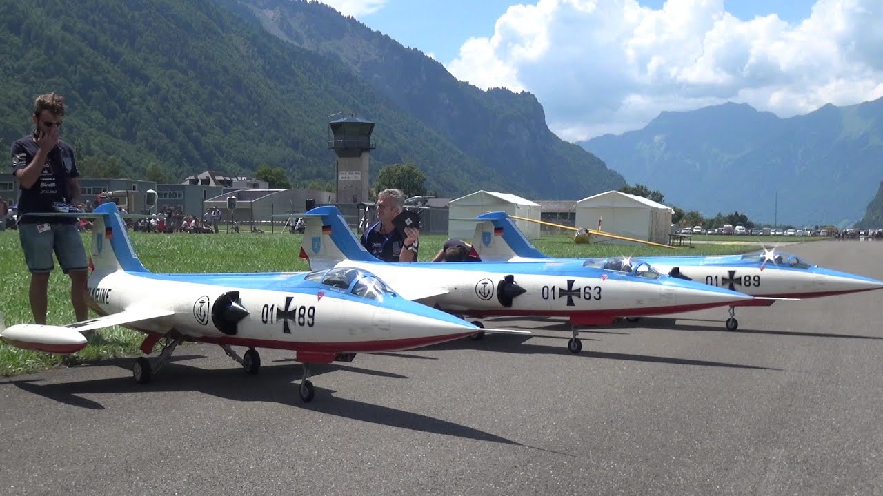 XXL Starfighter F104 RC Scale Turbine Model Jets over Meiringen AFB
