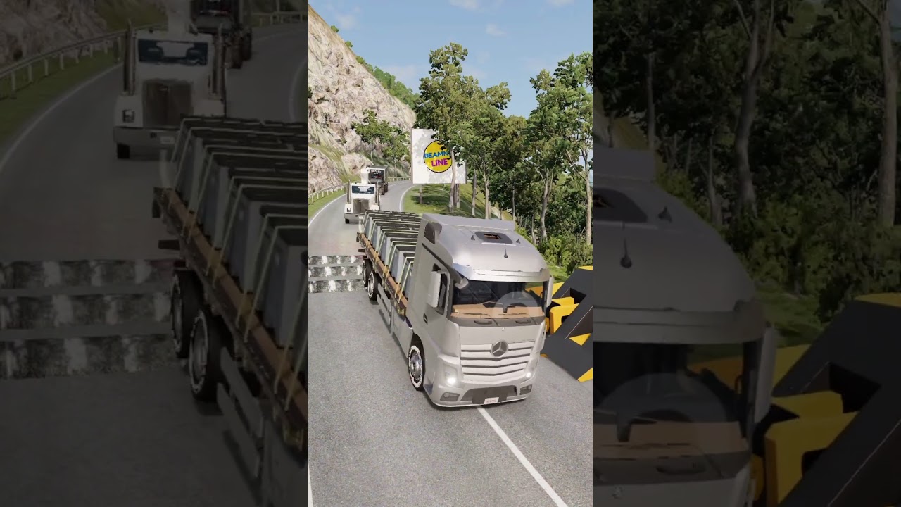 Trucks and Bus Vs Destroyer Machine Mudrunner BeamNG.drive #12