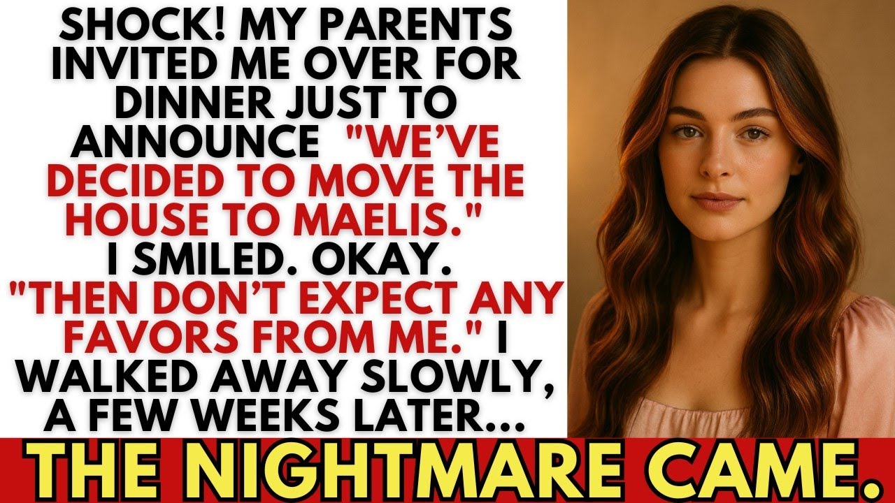 Shock! My Parents Invited Me To Say My House Went To Their Golden Daughter... But They Didn’t Know.
