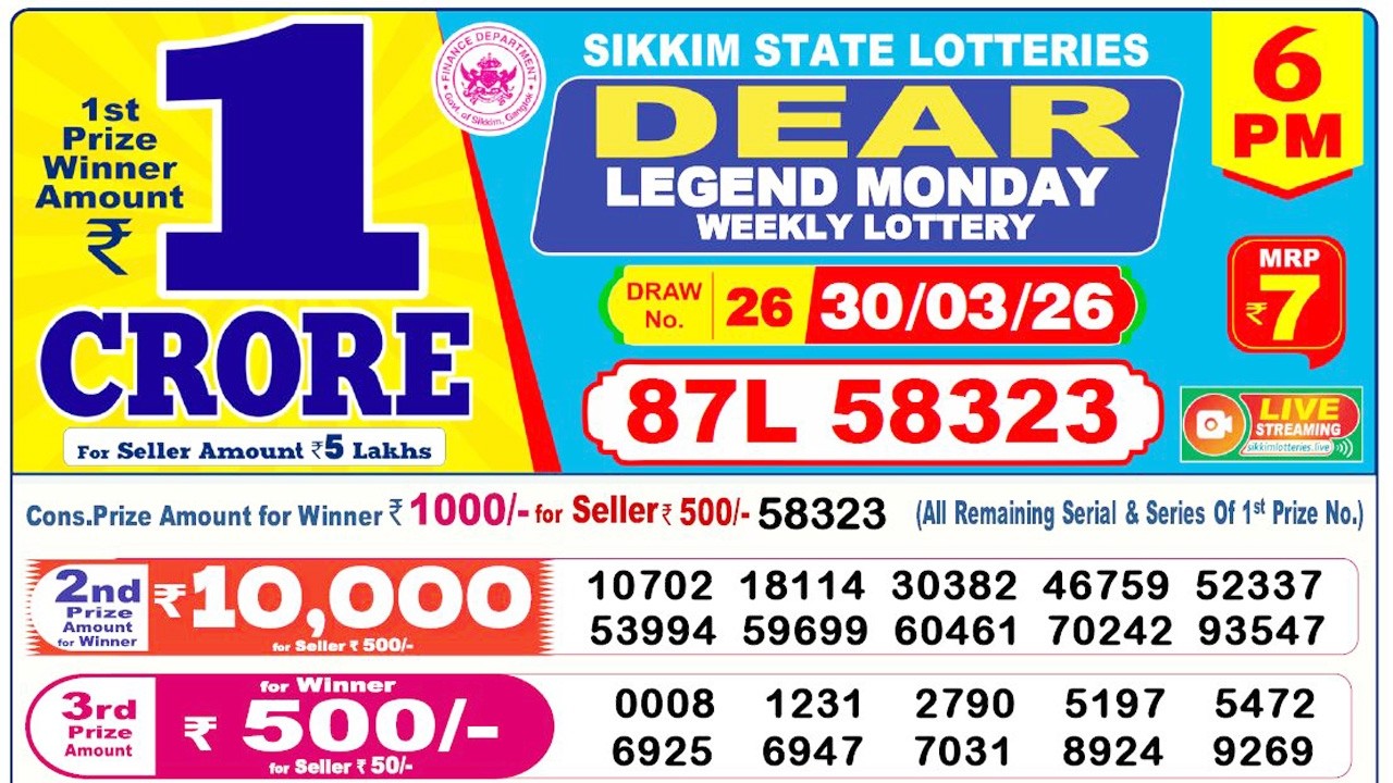 Lottery Live today 6pm 30.03.2026