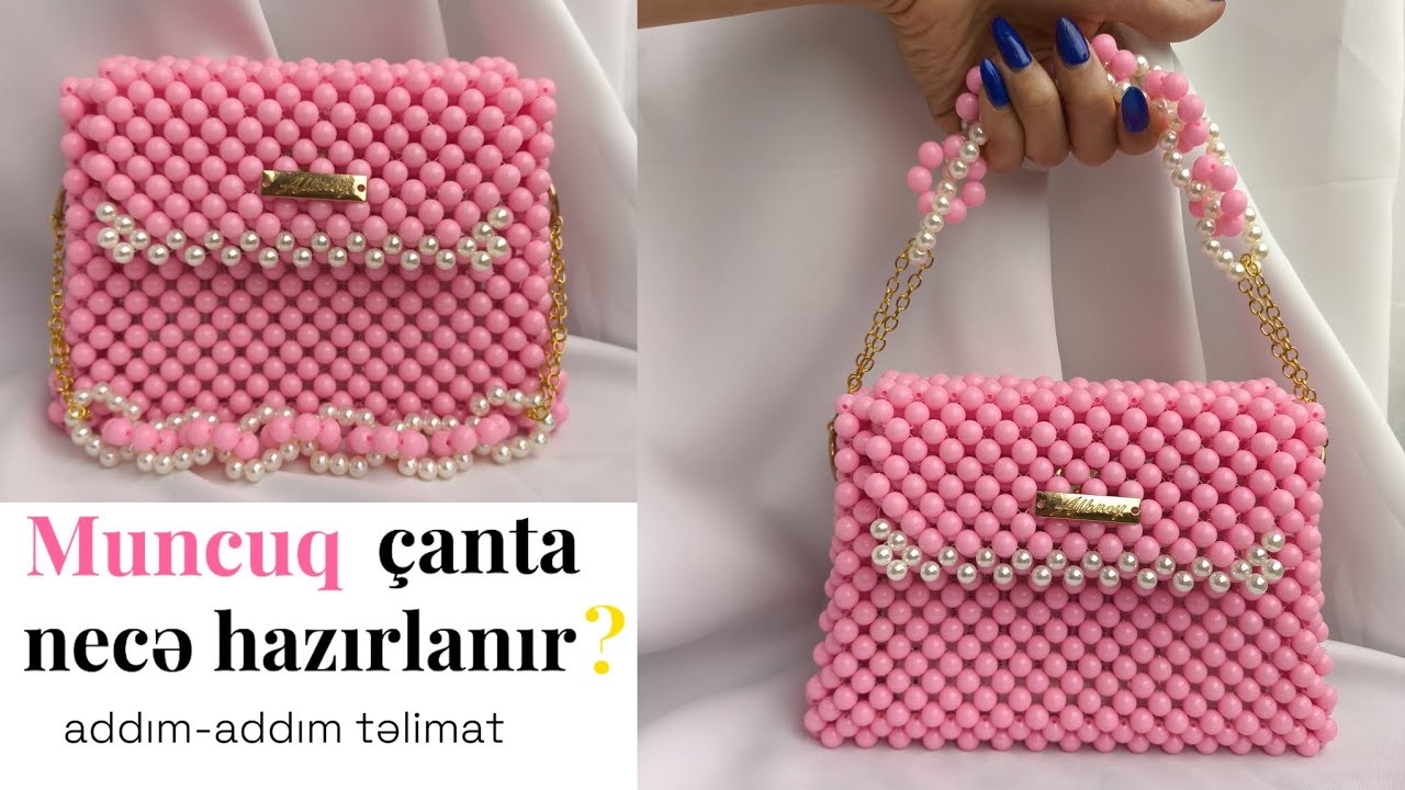 MUNCUQ ÇANTA HAZIRLAMAQ. How to make pearl beaded bag #muncuqçanta #beadsbag #boncukçanta #youtube