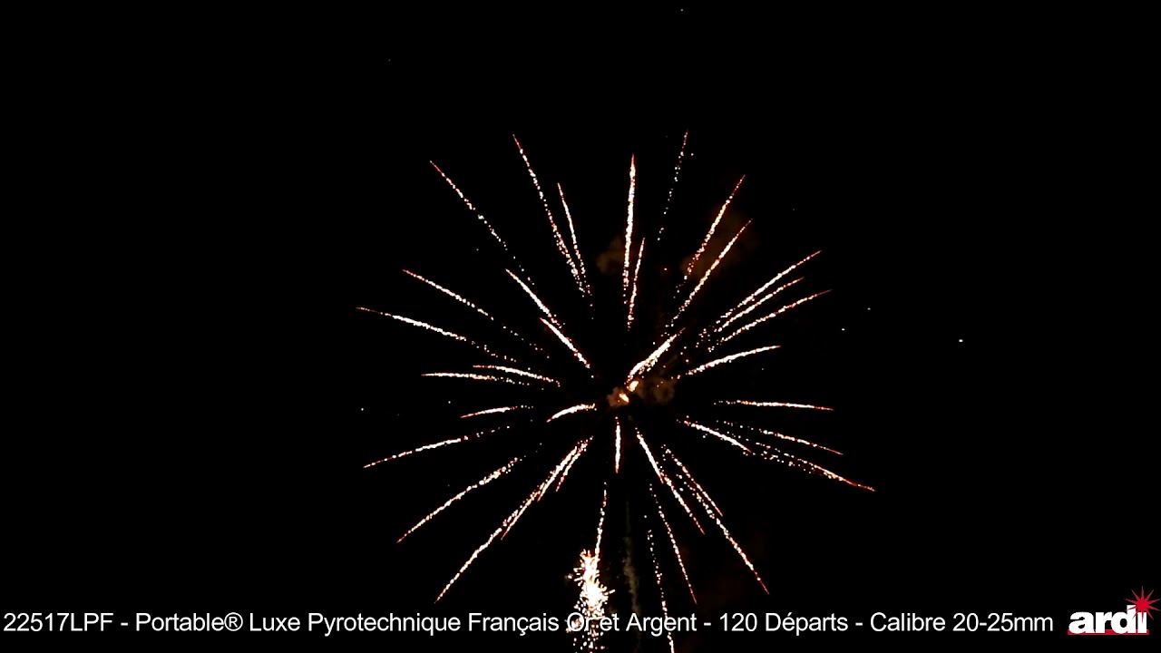 PORTABLE® LUXE PYROTECHNIQUE FRANÇAIS OR & ARGENT - 2MIN