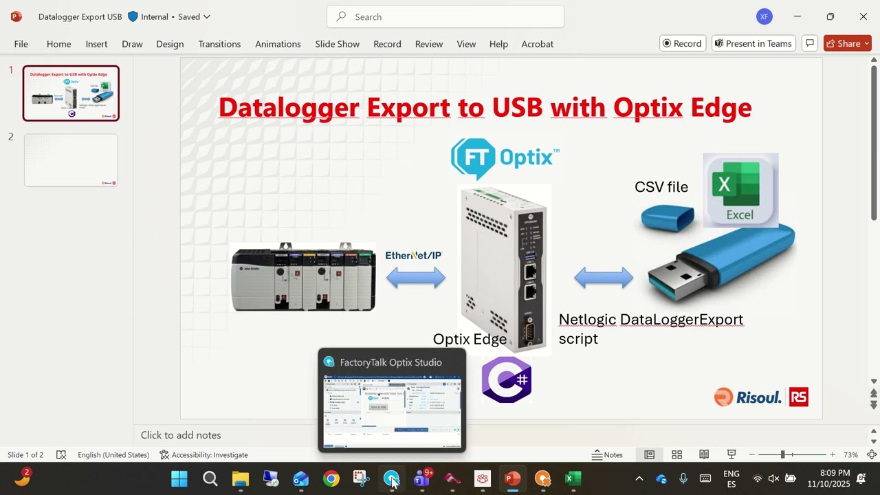 FactoryTalk Optix DataLogger export to USB