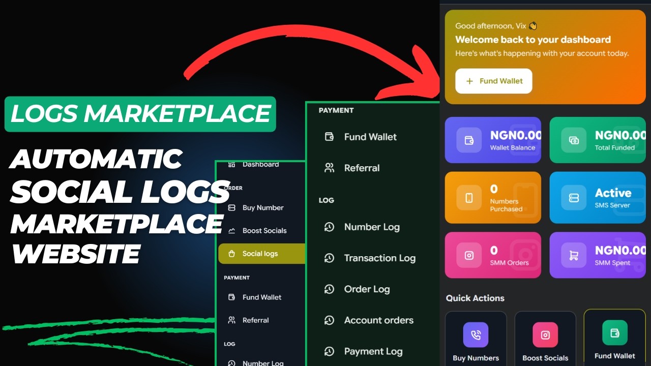How to Create Logs Marketplace, OTP Verification & SMM Panel All in One Website