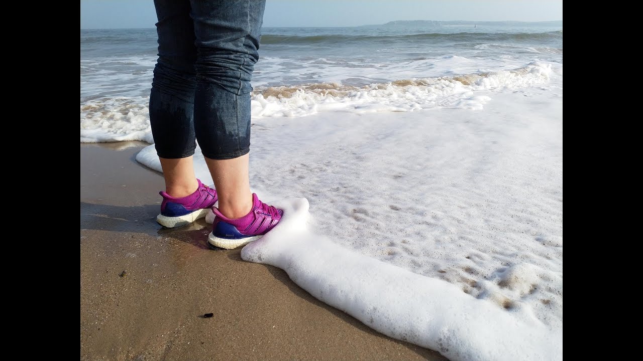 Her Adidas UltraBoost soaked in the sea (and more fun)