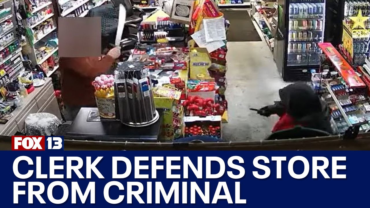 Man pulls out knife, clerk pulls out bigger knife in attempted robbery in Tacoma | FOX 13 Seattle