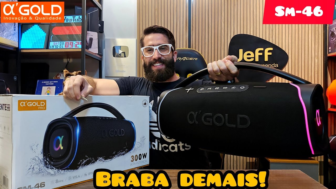 A'GOLD PRO BOOMBOX SM-46 300W IPX6: A MESMA IMENSO X41? VAI VENDER MUITO! (Unboxing/Analise)