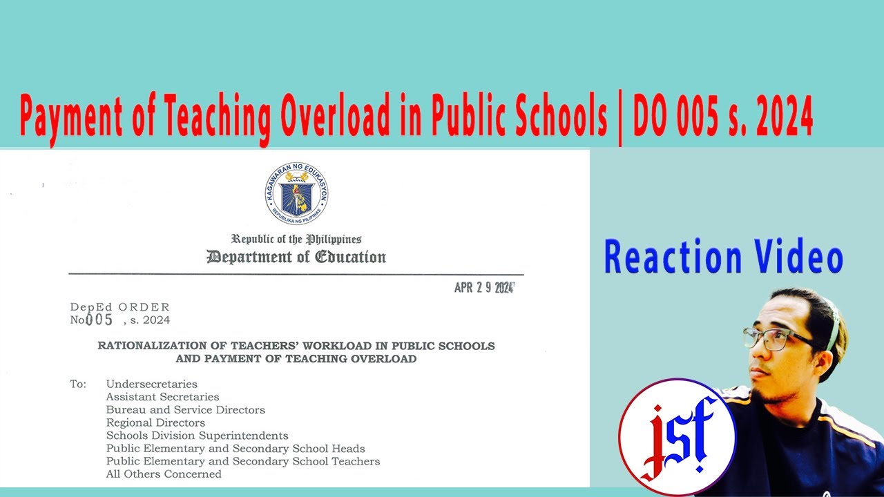 DO 5, s. 2024: Rationalization of Teachers' Workload & Payment of Teaching Overload
