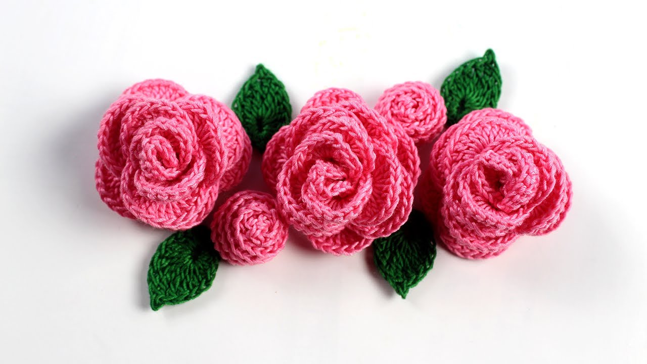 কুশিকাটার গোলাপ ফুল | crochet rose flowers | কুরুশের তৈরি গোলাপ ফুলের টিউটোরিয়াল