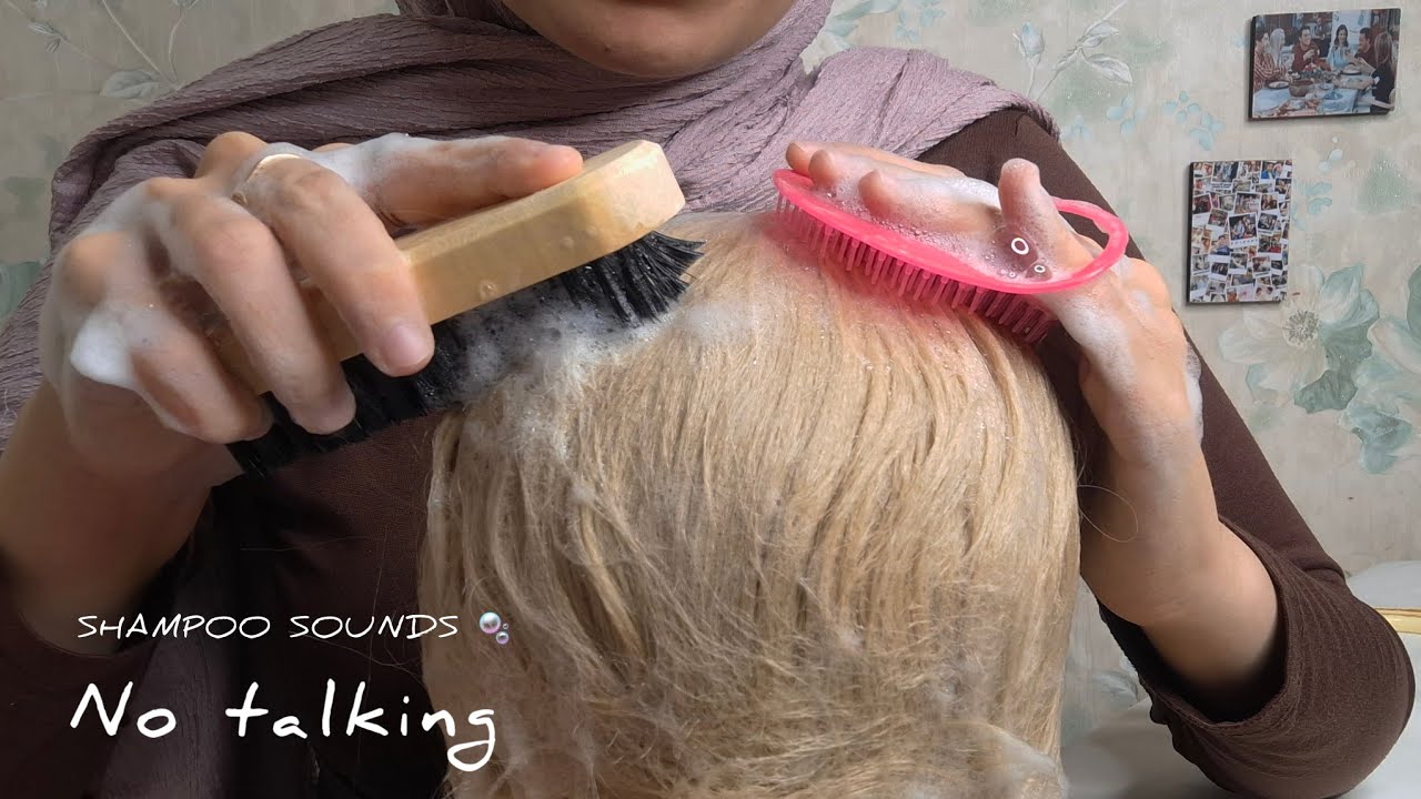 ASMR Shampoo & Hair Brushing 💆‍♀️ No Talking | Relaxing Scalp Massage for Deep Sleep
