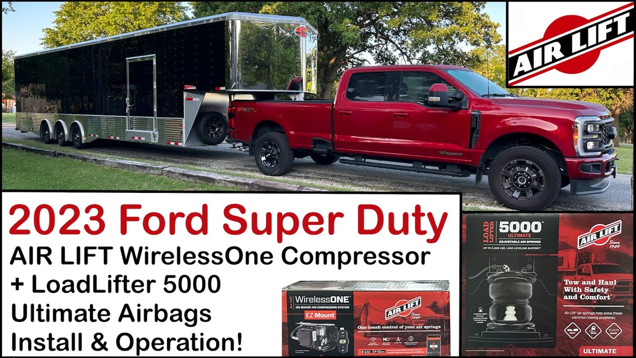 Air Lift LoadLifter 5000 Ultimate Air Bags + WirelessOne On-Board Compressor Install 2023 Ford F350!