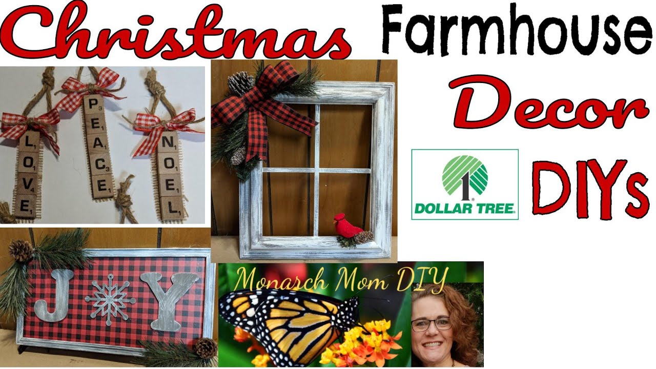 DOLLAR TREE CHRISTMAS FARMHOUSE DECOR DIY WALMART HOBBY LOBBY THRIFT STORE ITEMS