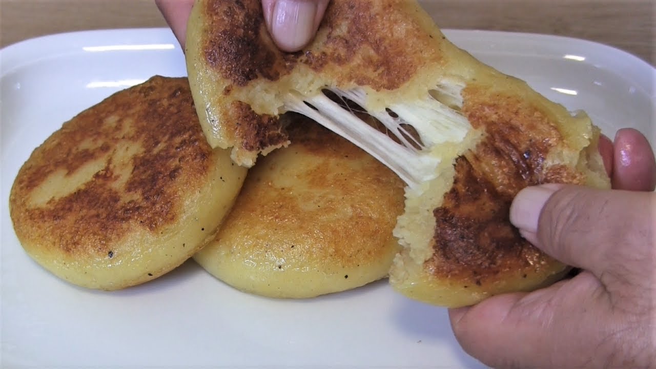 Potato meatballs filled with mozzarella cheese-Potato cakes filled with cheese-Potato cheese Pancake