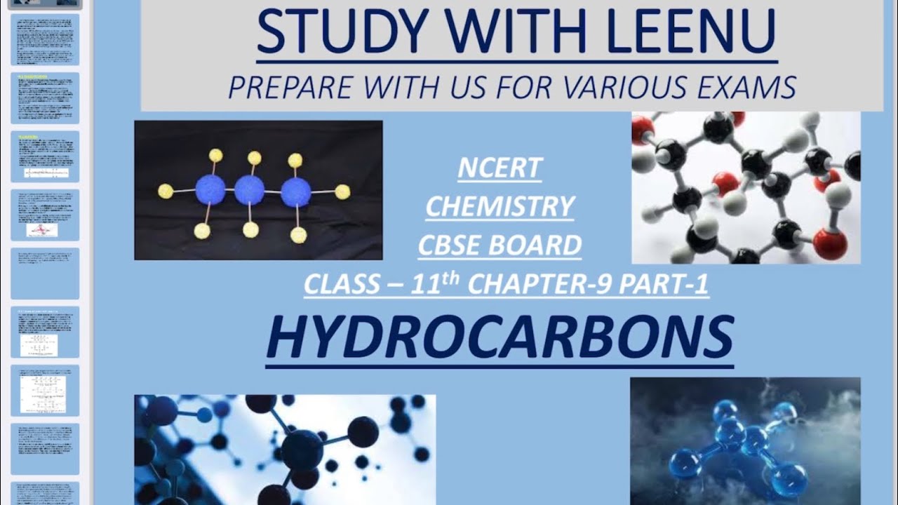 NCERT CLASS 11 | HYDROCARBONS | PART-1| CLASSIFICATION | ALKANES | #cbse #neet @Studywithleenu 👍