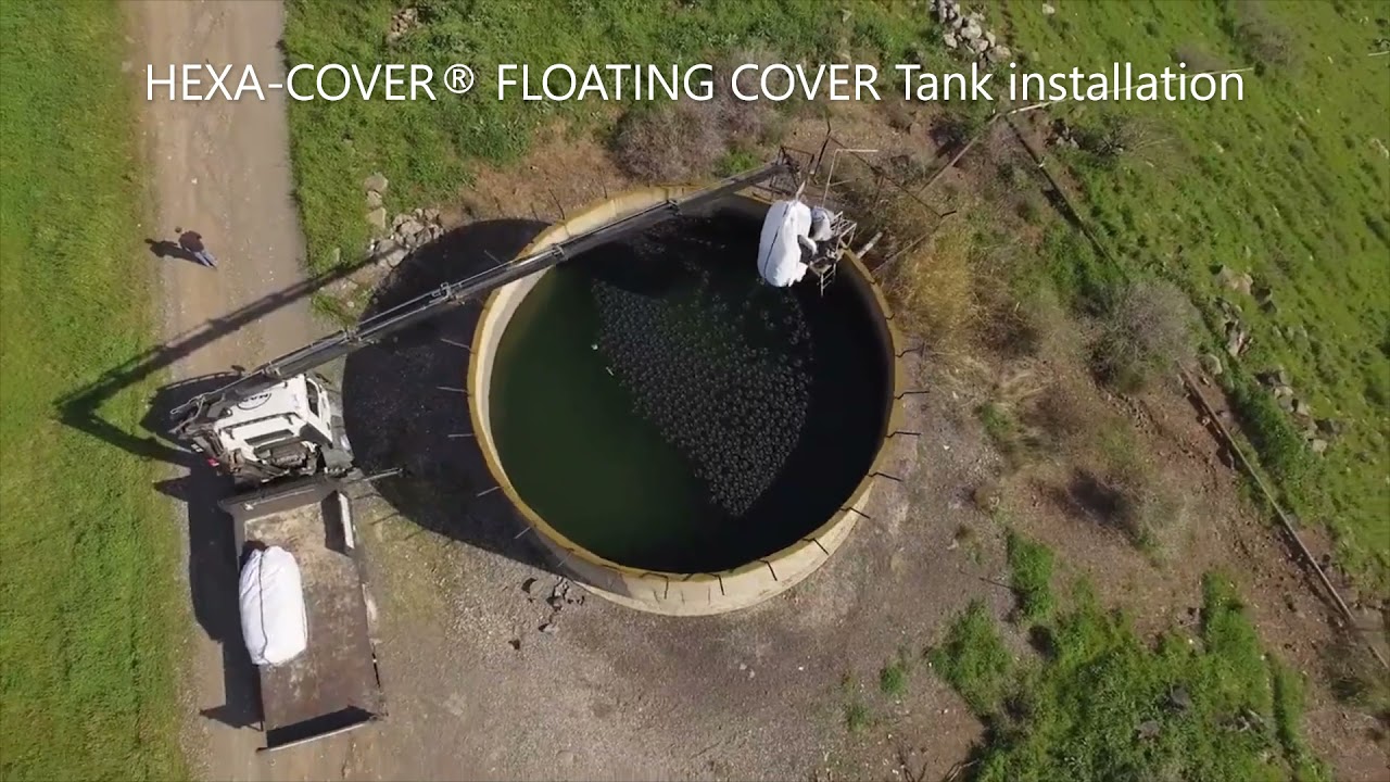 Hexa Cover Tank installation for evaporation and odor control