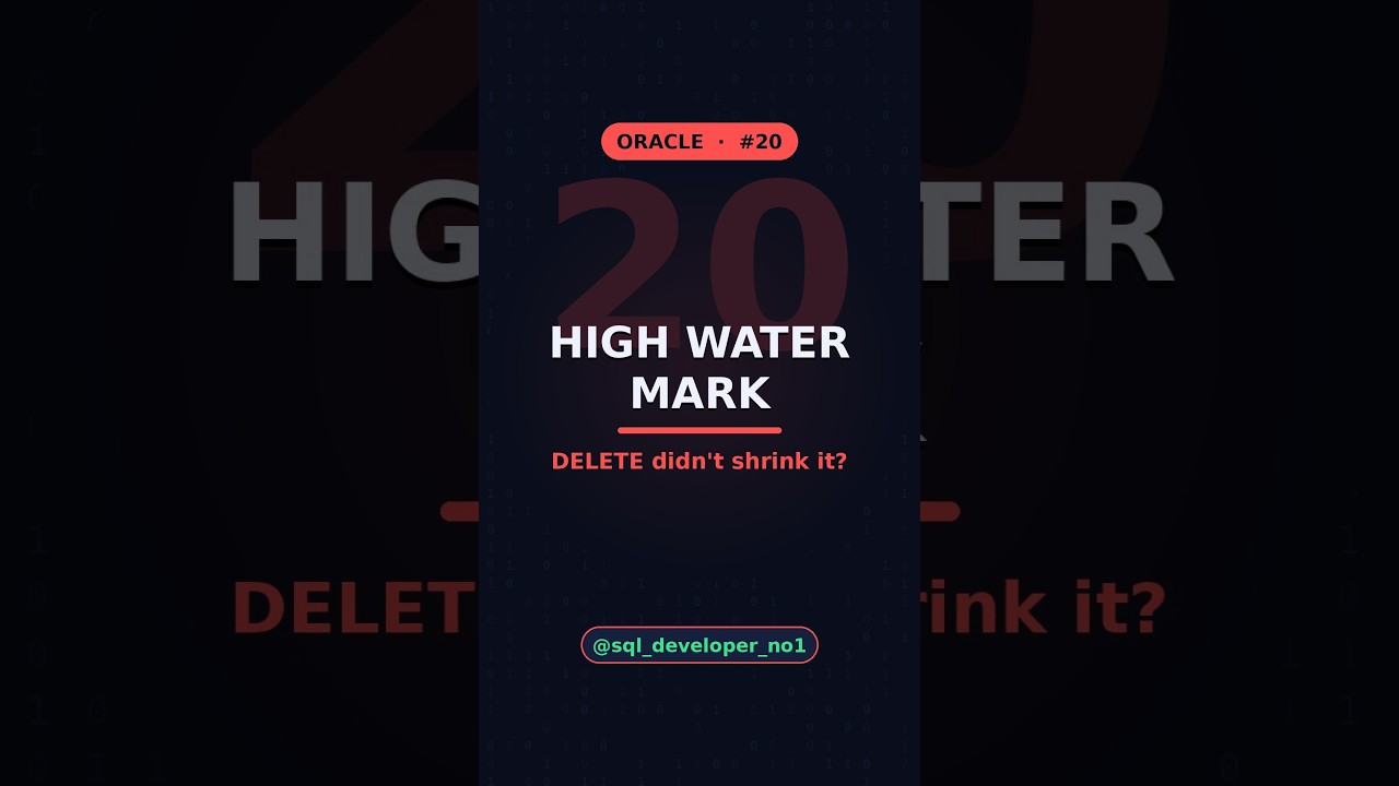 DELETE didn't shrink your table? High Water Mark & SHRINK 📦 #sql #oracle #shorts
